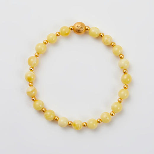 蜜蜡银镀金隔珠手串 商品图1