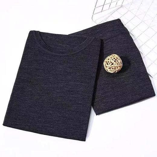 【美丽诺可机洗羊毛】SCHIESSER德国舒雅男式圆领纯羊毛长袖长裤套装保暖35/16389W 商品图1