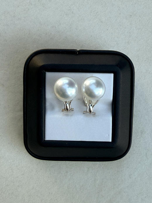 【挚友限定】(经典款/挂珠款)18K金澳白珍珠耳夹 真科研凤凰等级 商品图6