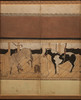 独角鹿西洋古董18世纪晚期日本江户时期出品狩野派风格「马厩」主题纸本设色六曲屏风 商品缩略图3