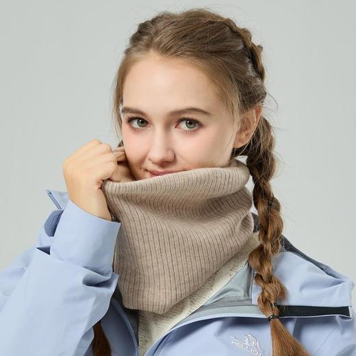 冬季针织围脖女纯色保暖套头围脖高领毛线防寒双层加绒护颈围脖男 商品图3