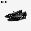 【cf】MIO米奥2026春季新款尖头低跟一字式扣带浅口单鞋水钻玛丽珍女鞋M261460106 商品缩略图2