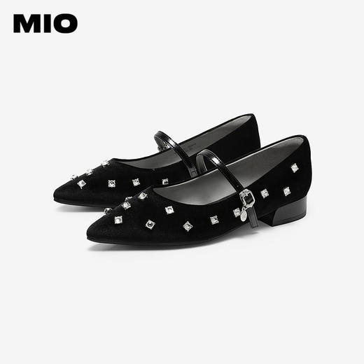 【cf】MIO米奥2026春季新款尖头低跟一字式扣带浅口单鞋水钻玛丽珍女鞋M261460106 商品图2