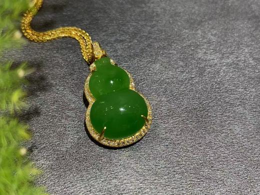 【御珠宫坊】金镶碧玉葫芦吊坠 商品图2