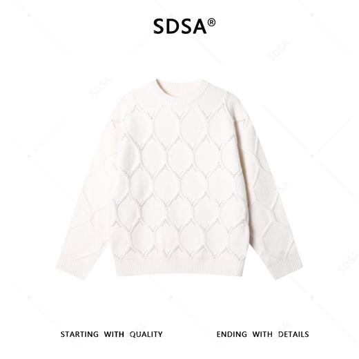 219SDSA男士秋冬新款痞帅男装慵懒风菱形珠子设计圆领毛衣百搭宽松 商品图1