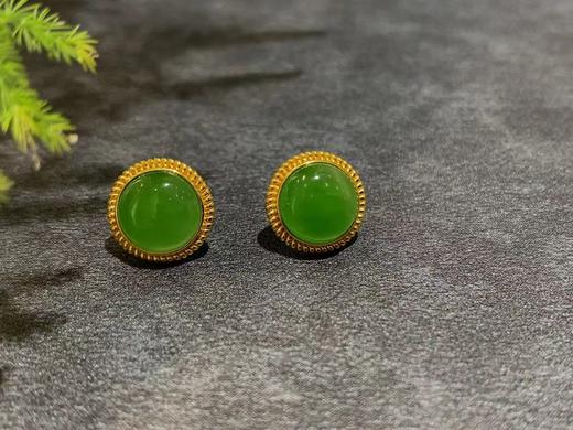 【御珠宫坊】金镶碧玉耳钉 商品图1