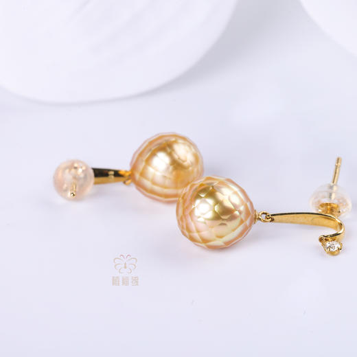 【华璨】简约钻石金珠耳钉-ZZ2409070 商品图4