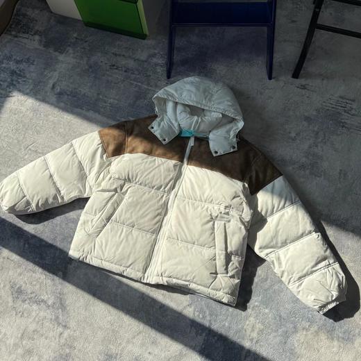 D122401冬季25FW皮革拼接拉链羽绒面包服外套男女同款 商品图8