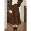 鹿向南「莫奈花园」咖色高腰半身裙女冬季波点宽松显瘦A字长裙子 商品缩略图2