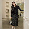奢姿大码女装小香风套装胖妹妹针织开衫+波点半身裙秋冬两件套9954953909AC 商品缩略图4