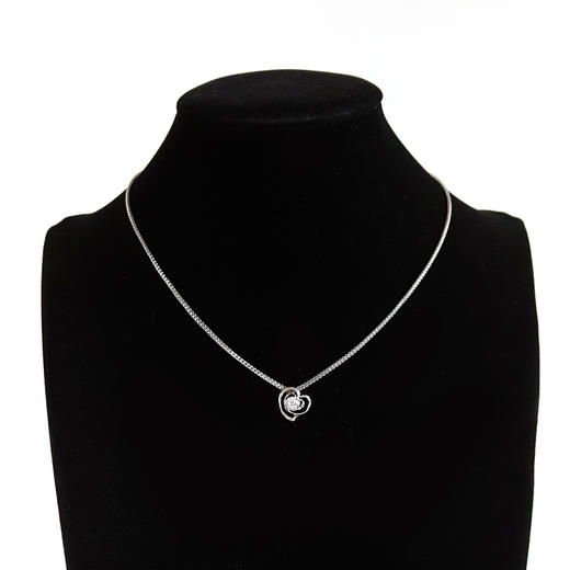 AU750白金简约时尚爱心造型0.257克拉钻石吊坠项链12.5*11.8*5.4MM（皆取最大值）链长：42CM 021225TJ44 商品图6