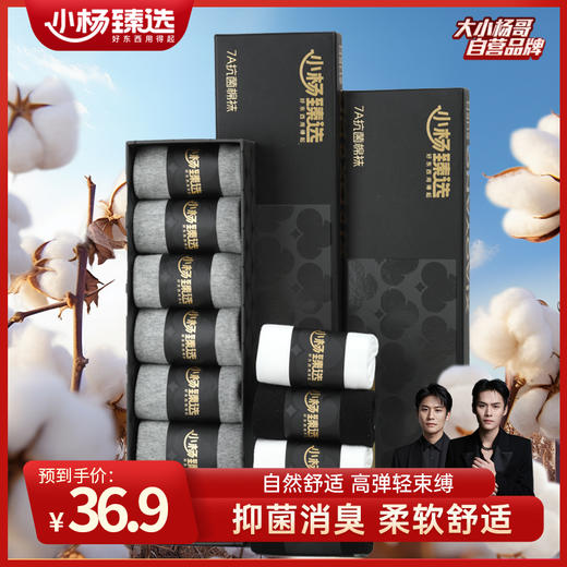 【小杨臻选】7A抗菌棉袜 7双/盒 正宗新疆长绒棉 商品图0