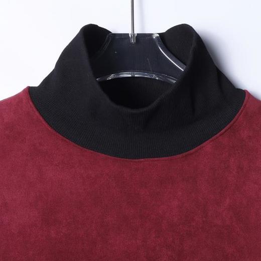 WY1533SDSA秋冬新款痞帅男装潮牌植绒撞色拼接刺绣字母倒三角立领卫衣 商品图2