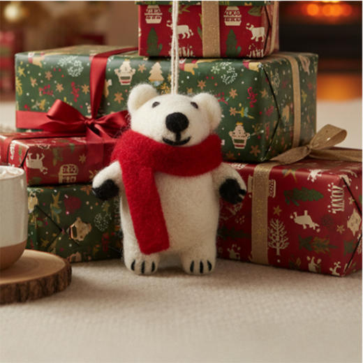北京仓｜Felt So Good-Pedro Polar Bear-红围巾北极熊 佩德罗 羊毛毡 挂件［英国设计师］ 商品图8
