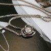 AU750白金简约时尚爱心造型0.257克拉钻石吊坠项链12.5*11.8*5.4MM（皆取最大值）链长：42CM 021225TJ44 商品缩略图3