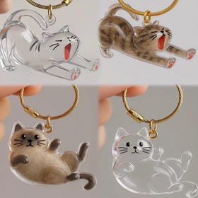 【随身带❗️猫毛收纳挂件】给心爱的猫猫毛发收集起来，造型萌款式可爱，随时随地陪着你，扭蛋猫咪跨境毛发存放胶囊包钥匙扣挂件纪念QQ