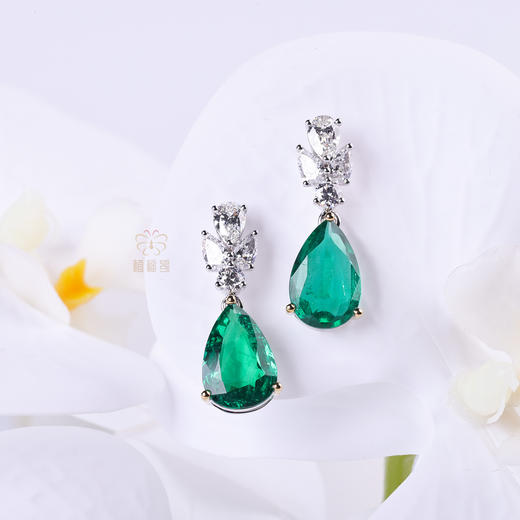 【翠梦】祖母绿耳坠-CB12409070 商品图1