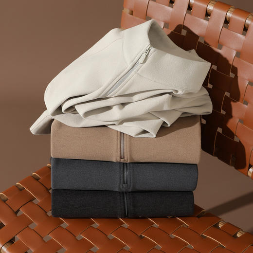 【老钱风！速暖速热科技绒】有型不臃肿！2025男士秋冬百搭半拉链立领卫衣！ 商品图1