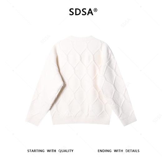 219SDSA男士秋冬新款痞帅男装慵懒风菱形珠子设计圆领毛衣百搭宽松 商品图5