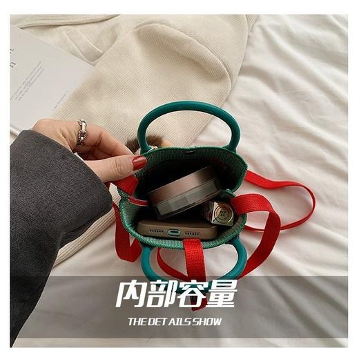 【新年针织发财包！拍下送萌趣挂件】新年红色中式喜庆卡通手机包 发财针织手提包 百搭便携零钱斜跨包 商品图4