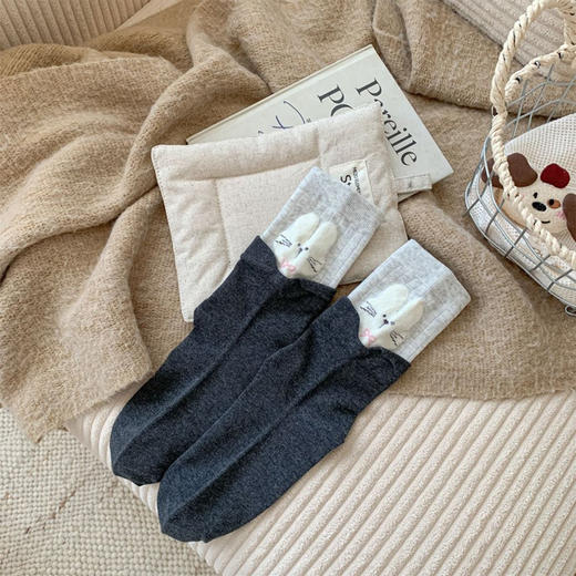 基础-简约躲猫猫女中筒袜子-纪念日百货门店同款168996737 商品图5