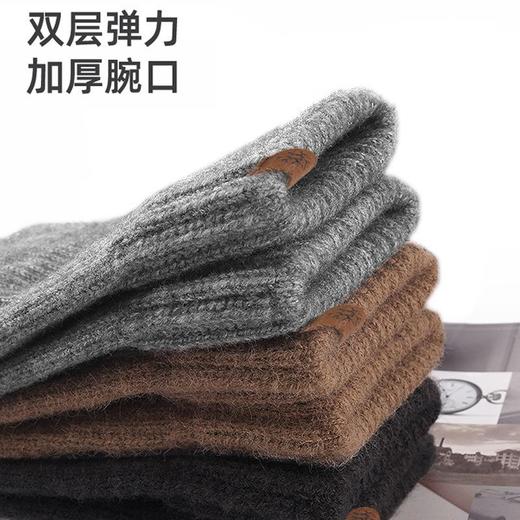 冬季手套男保暖防寒触屏手套户外双层防寒加厚加绒针织手套 商品图3