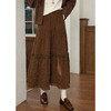 鹿向南「莫奈花园」咖色高腰半身裙女冬季波点宽松显瘦A字长裙子 商品缩略图0