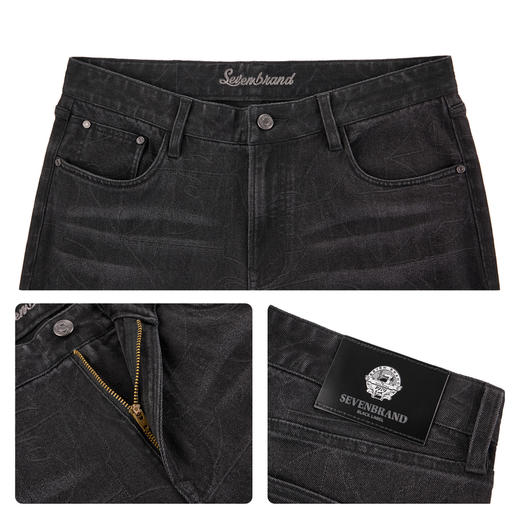 【提花牛仔】柒牌牛仔裤男士秋季新品时尚休闲百搭中腰弹力长裤子129H71400 商品图6