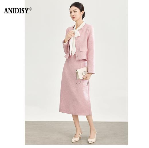 2026春装小香风感亮丝编织粗花呢小香风套装 商品图1