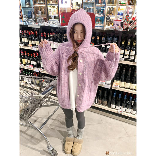 <曾小咸推荐>2.23现货秒杀 ！微信超特价！连帽毛针织开衫 日常259.99 立减140 秒杀119.99！！ 商品图2