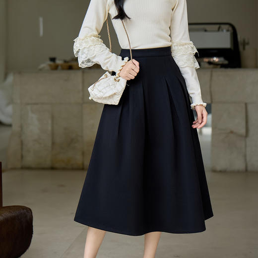 奢姿大码女装2025冬季时尚通勤半身裙胖妹妹气质复古简约中长裙9954491072 商品图4