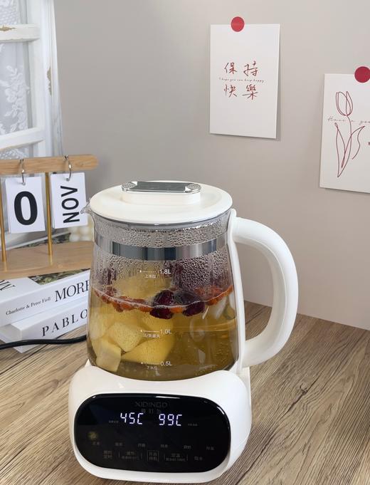 【纯钛O涂层】喜叮当养生壶JY-01A 304不锈钢茶漏 45℃长效恒温 一键除氯 触控彩屏 匀热防糊 轻音柔煮 纯钛发热盘 24H预约 容量1.8L 商品图5