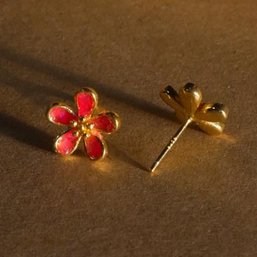 【林栖好物】LX11025004五瓣梅螺钿耳钉（预售7天发货） 商品图1