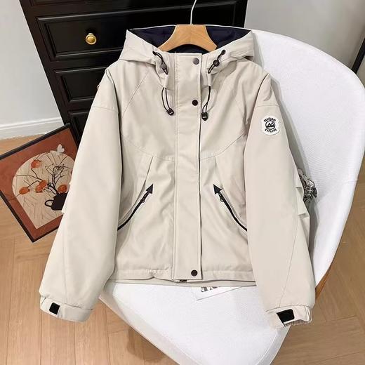 D122406连帽新款加绒保暖休闲羊羔毛派克服外套休闲服女 商品图4