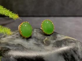 【御珠宫坊】金镶碧玉耳钉