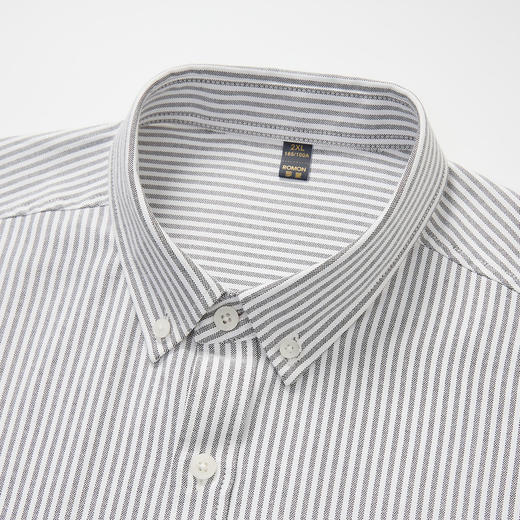 罗蒙男士长袖条纹衬衫时尚休闲舒适有型百搭日常简约长袖衬衣 商品图6