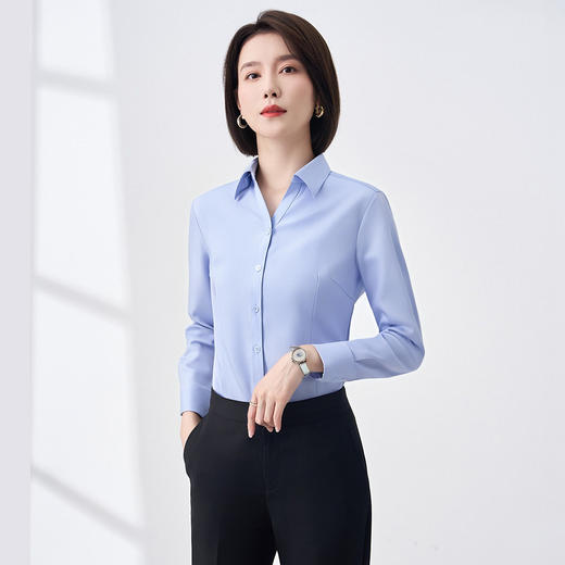 【含桑蚕丝莫代尔】罗蒙女士长袖衬衫舒适透气职业通勤气质轻盈舒适衬衣女 商品图5