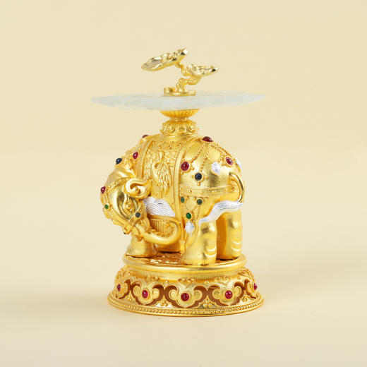 【吉祥如意】古玉花吉象摆件ZX2503055 商品图1