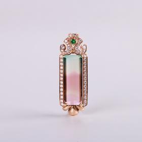 【轻红】西瓜碧玺坠-CB12103051