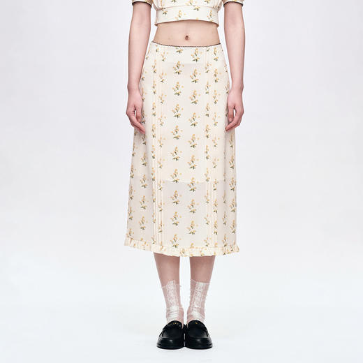 HERLIAN 2025年夏季新品女士雪纺碎花修身半身裙 商品图0