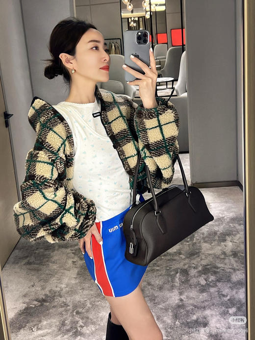 1224-2 新款 原版皮全钢五金 TR横款 India保龄球包 通勤手提包 日常腋下包 商品图4