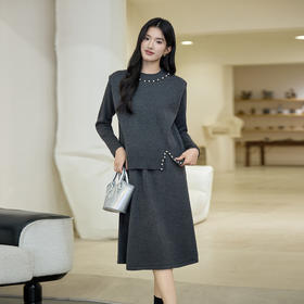 奢姿大码女装2025冬季时尚珍珠装饰针织套装胖妹妹气质减龄两件套9854953851