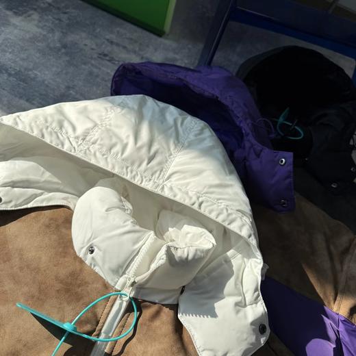 D122401冬季25FW皮革拼接拉链羽绒面包服外套男女同款 商品图7