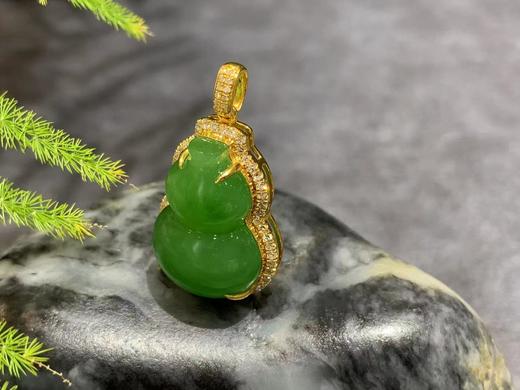 【御珠宫坊】金镶碧玉葫芦吊坠 商品图5