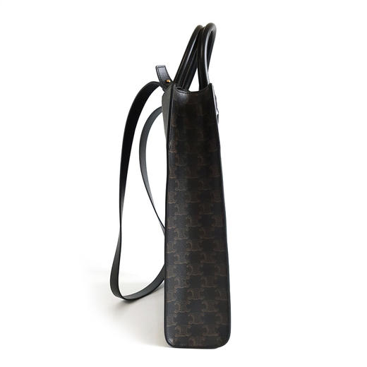 【95新】CELINE思琳中号老花拼黑色凯旋门tote琴谱手提单肩包女士 231225AK47 商品图3