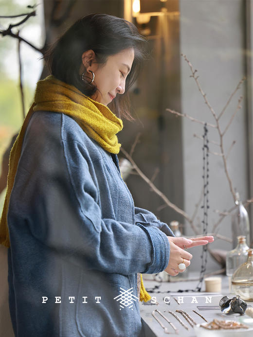 PETIT SCHAN小闪 CLO#1008 Be up to the task 拿得起 羊毛棉手工蓝染外套 商品图3