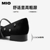 【cf】MIO米奥2026春季新款尖头低跟一字式扣带浅口单鞋水钻玛丽珍女鞋M261460106 商品缩略图4