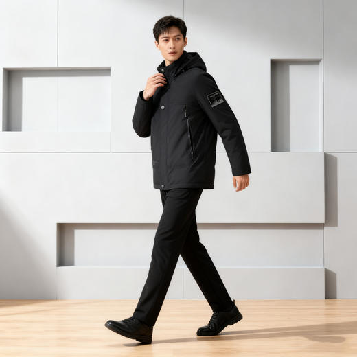 【Schenvega--石墨烯自发热羊毛外套】✅羊毛填充保暖度高；✅光感石墨烯内里锁温蓄热；✅三防科技面料，防泼水/防污/防风；✅立体修身显瘦版型告别臃肿；✅面料结实耐磨抗剐蹭；✅做工细节贴心到位！ 商品图6