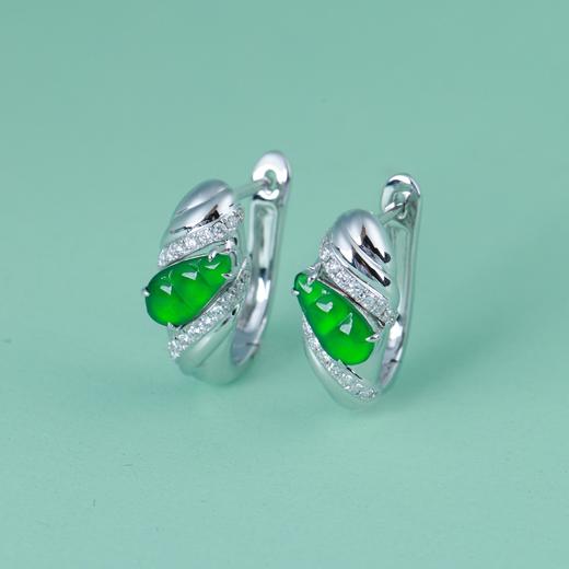 【三生有幸】翡翠三荚豆耳坠-EZ12404006M 商品图1