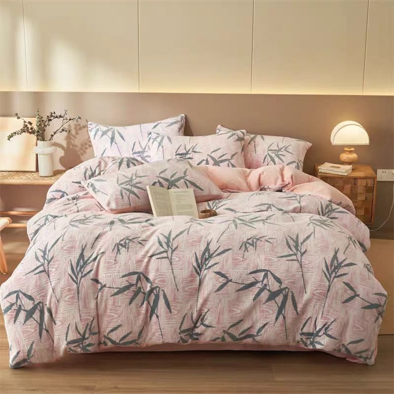 直发 降温福利9斤左右 新中式雕花牛奶绒四件套